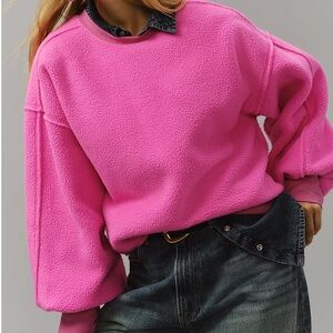 Pilcro Slouchy Crew Neck Sweater in Hunter Green